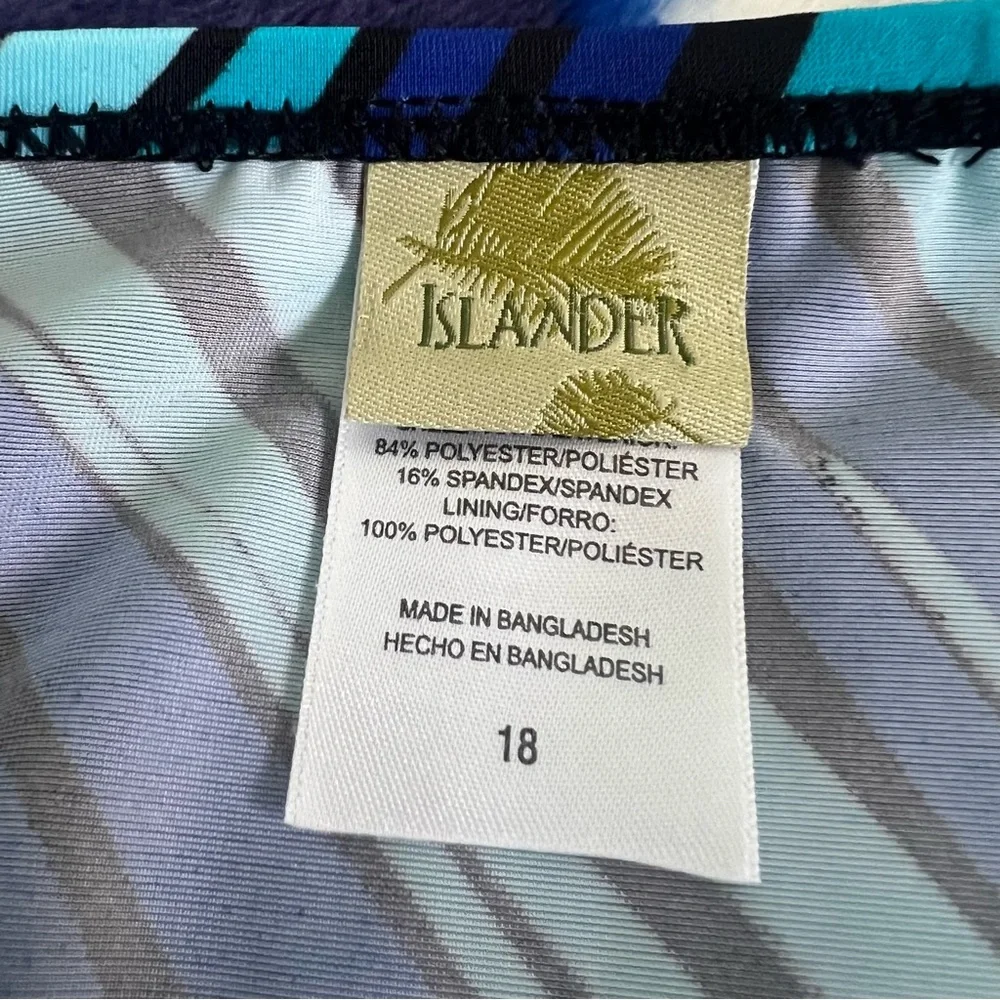 Islander 18 Multicolor Blue One Piece Swimsuit Bathing Suit
